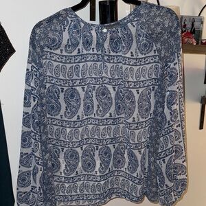 Vince Camuto Blue Paisley Blouse